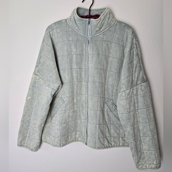 Davi & Dani Washed Soft Comfy Quilting Zip-up Barn Jacket Winter Casual Large - Picture 2 of 16